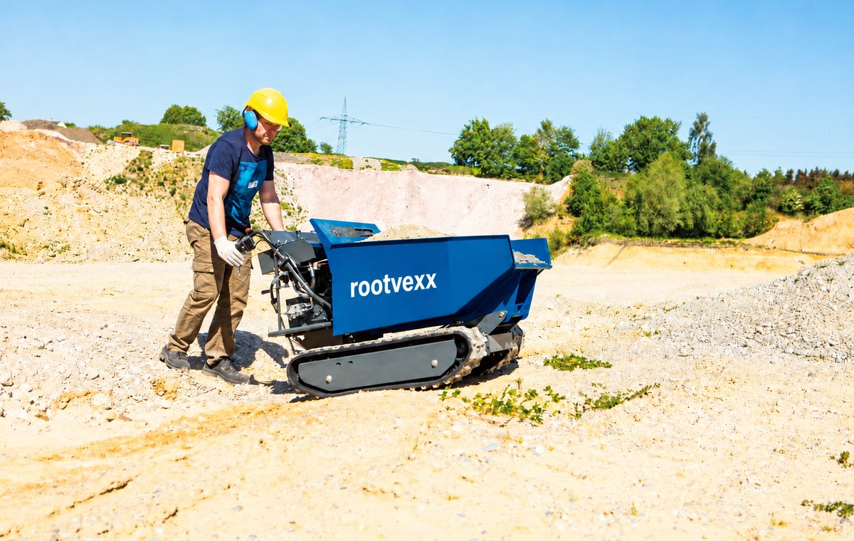 DP5000 tracked mini dumper, moving material on a worksite