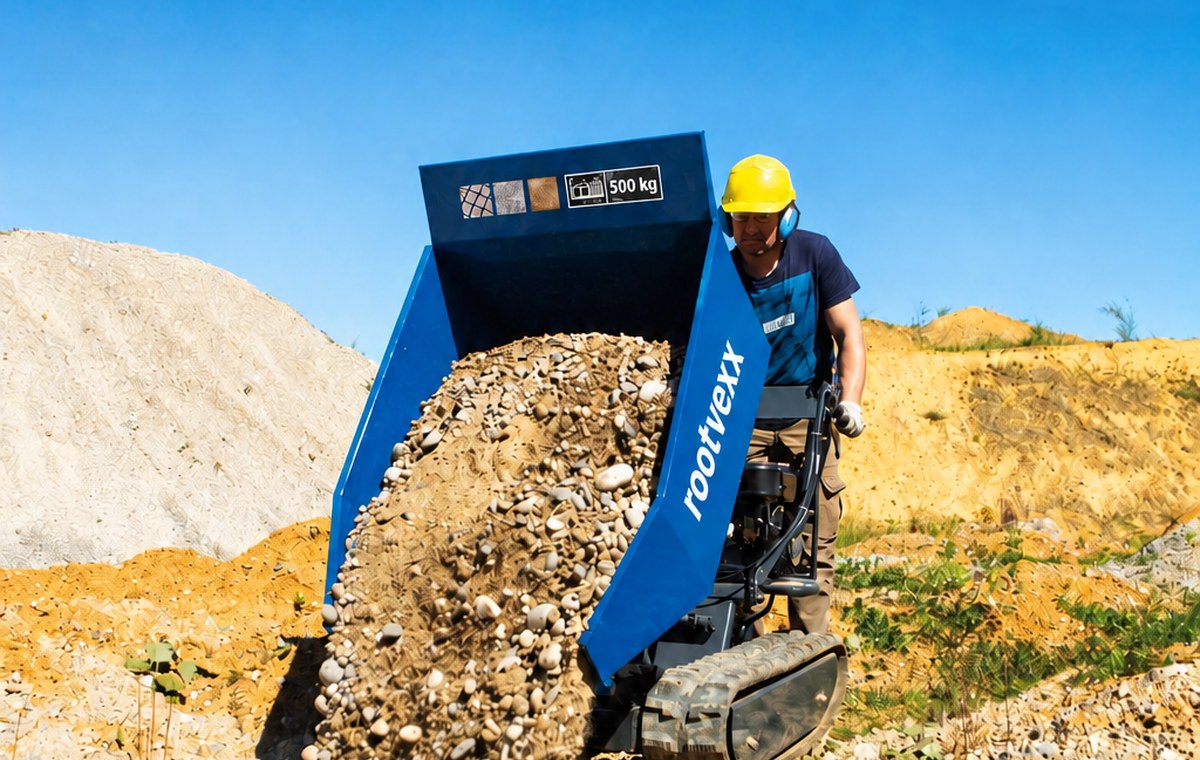 DP5000 tracked mini dumper, working on a quarry worksite
